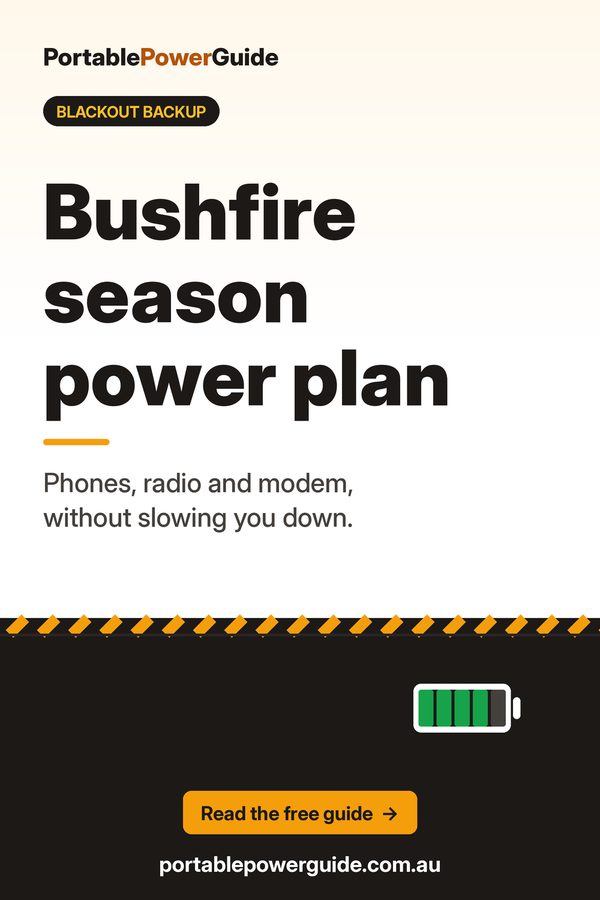 Bushfire season backup power: Portable Power Guide summary graphic