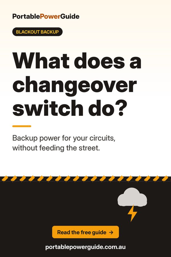 Changeover switches and inlets: Portable Power Guide summary graphic