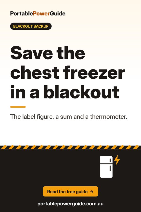 Chest freezer in a long blackout: Portable Power Guide summary graphic