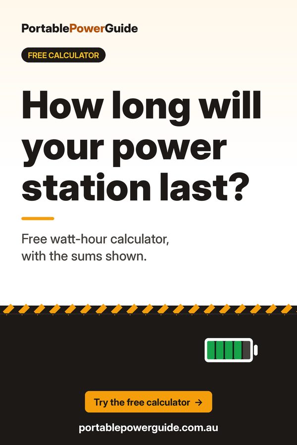 Runtime and watt-hour calculator: Portable Power Guide summary graphic