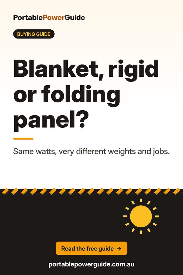 Blanket, rigid or folding panel?: Portable Power Guide summary graphic